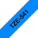 Brother Tze541 Cinta Laminada Generica De Etiquetas - Texto Negro Sobre Fondo Azul - Ancho 18mm X 8 Metros