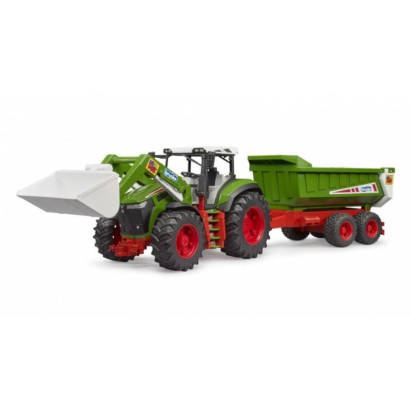 Brother Roadmax Tractor Con Cargador Frontal Y Remolque De Propina, Jugando Vehículo 03452