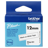 Btag-231 Label-Making Tape  Black On White