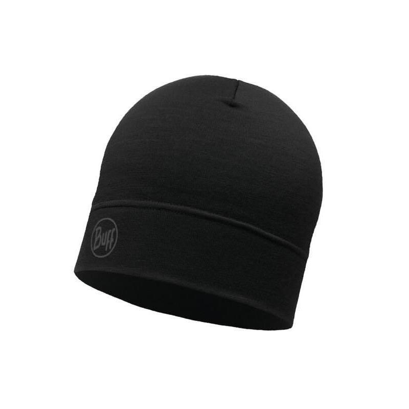 Buff Merino Lightweight Beanie Solid Black Gorra Talla Única Standard