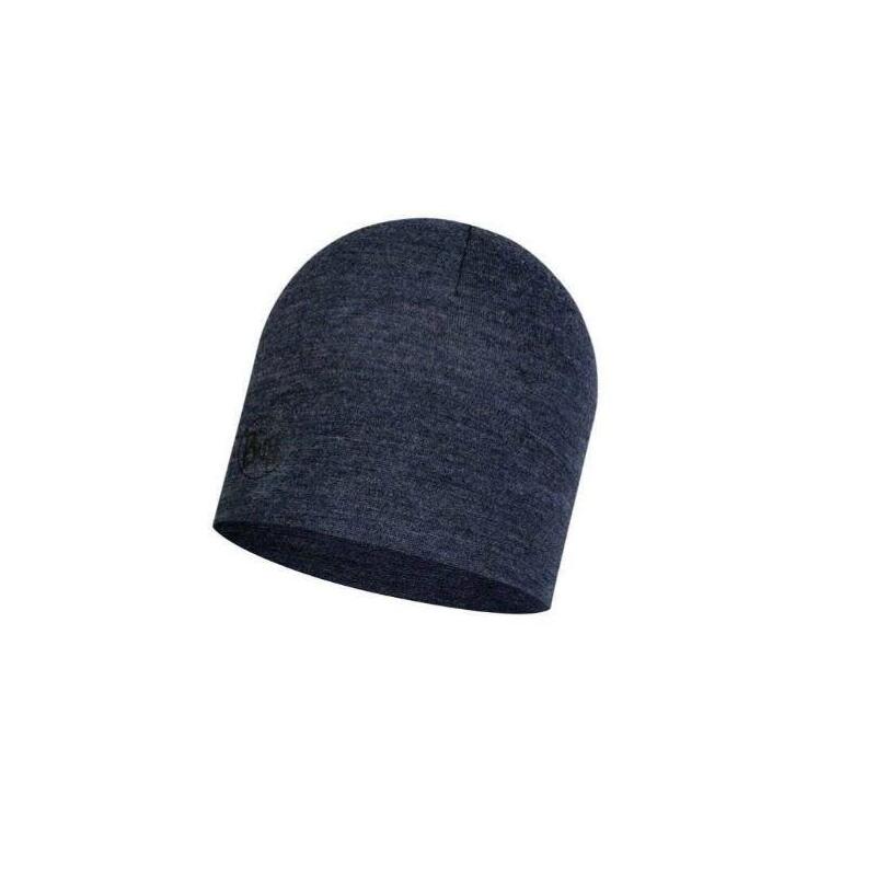 Buff Merino Midweight Beanie  Melange Night Blue