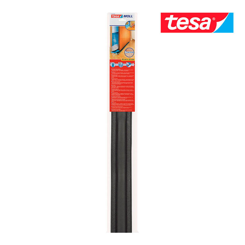 Burlete Doble Rollo Puertas 95cm X 25mm Gris Tesa