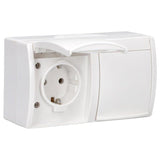Busch Jaeger Bj 20 2ew-54 Toma De Corriente M.Tapa Abatible Waagerecht 2f Ocean Ip44 Blanco Alpino