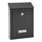 Buzón Individual Exterior, Pequeño, Civic, Acero, Negro, 21,6 X 8 X 30 Cm