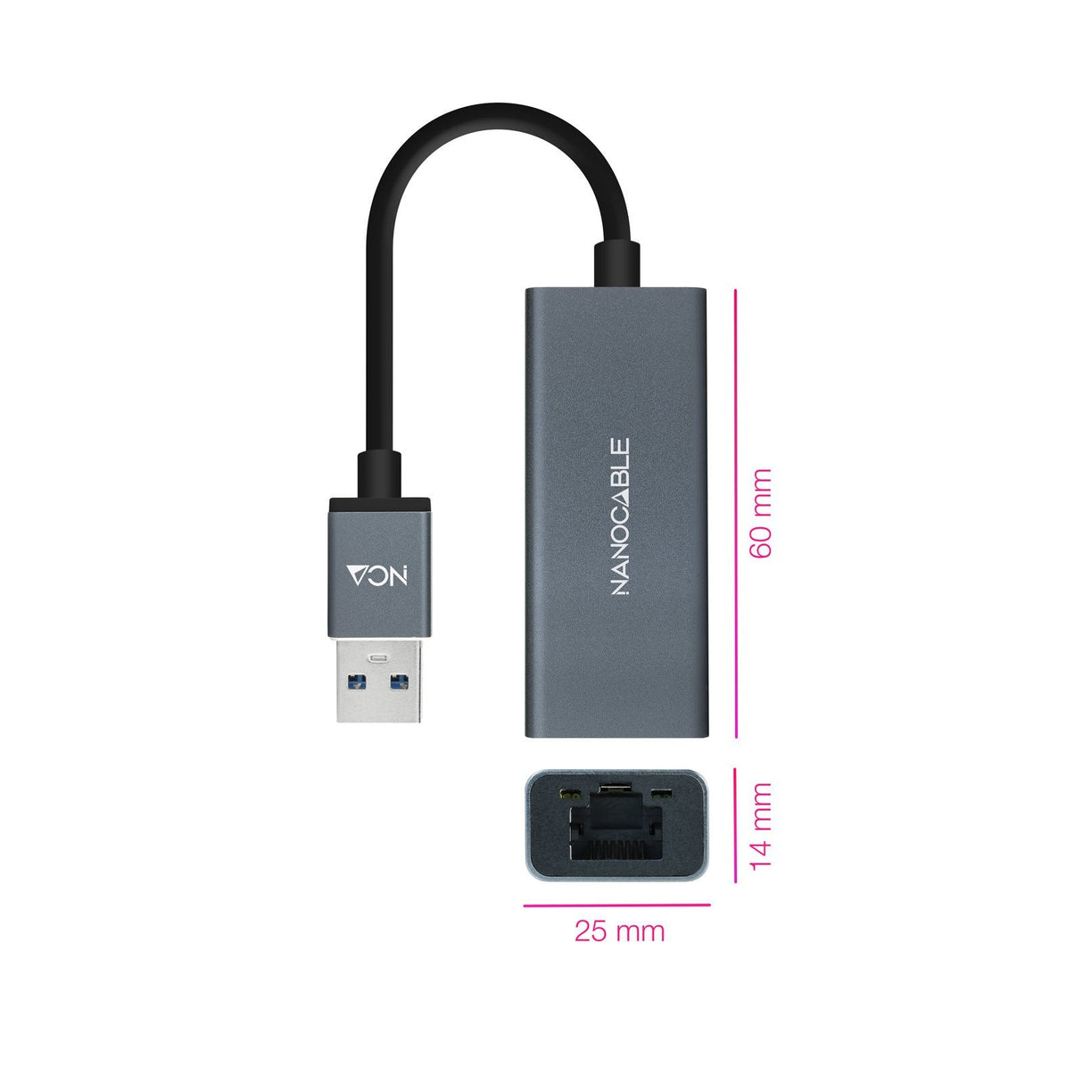 Nanocable Adaptador De Red Usb 3.0 A Ethernet Gigabit 10/100/1000 Mbps