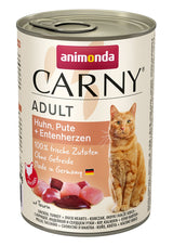 Animonda Carny Adult Sabor: Pollo, Pavo, Corazones De Pato - Comida Húmeda Para Gatos - 400g