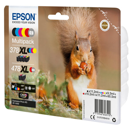 EAN 8715946646510 - Epson Squirrel 478XL cartucho de tinta 1 pieza(s) Original Alto rendimiento (XL) Negro, Cian, Magenta, Am imagen 3