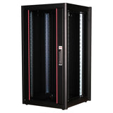 Roline 19-Zoll Netzwerkschrank Basic 22 He, 600x600 Bxt Glastr Schwarz