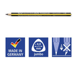 Staedtler Noris 119 Jumbo Lapiz De Grafito Triangular - Mina Hb2 Ultrarresistente De 4mm - Madera De Bosques Sostenibles