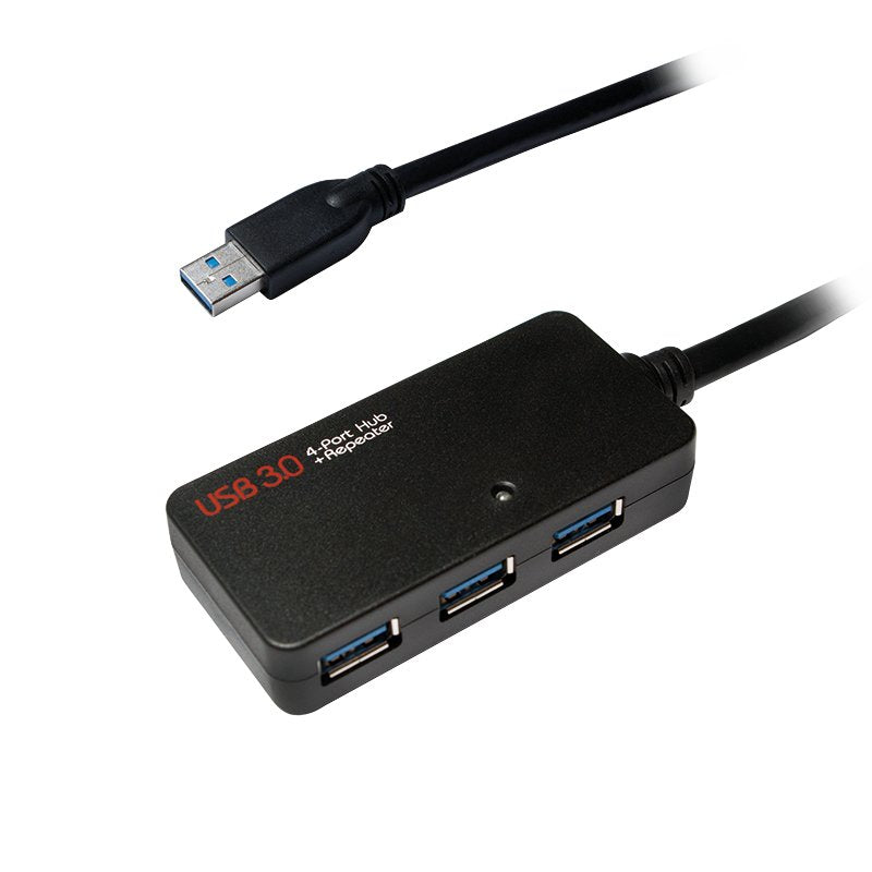 Usb 3.0 Cable, Usb-A M To 4x Usb-A F, Amplifier, Negro, 10 M