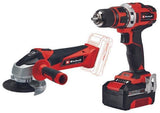 Juego De Herramientas Einhell Te-Tk 18/2 Li Kit (Rojo/Negro, Taladro Inalámbrico Y Amoladora Angular Inalámbrica, Batería Li-Ion 4.0ah) 4257240