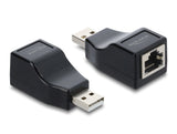 Delock Adapter Usb 2.0 Tipo A Conector Macho A Serie Rs-232 Rj45 Conector Hembra Negro