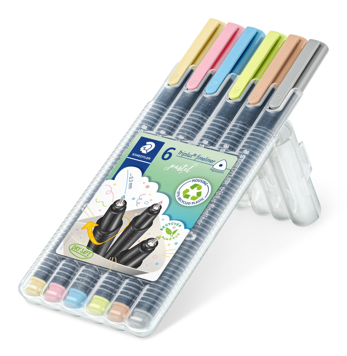 EAN 4007817063248 - Staedtler 334 SB6 PA rotulador de punta fina Superfino Color vainilla, Rosa claro, Azul agua, Verde claro imagen 1