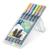 EAN 4007817063248 - Staedtler 334 SB6 PA rotulador de punta fina Superfino Color vainilla, Rosa claro, Azul agua, Verde claro imagen 1