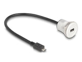 Delock Usb2.0 Micro-B Einbaubuchse Mit Cablep. St. Alu. 30cm