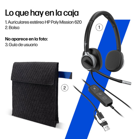 EAN 0199251820878 - HP Poly Mission 625 Stereo USB Wired Headset Alámbrico Diadema Business/Everyday USB Tipo C Negro imagen 10