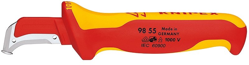 Knipex 98 55 Cúter Cuchillo De Hoja Fija Metálico, Rojo, Amarillo