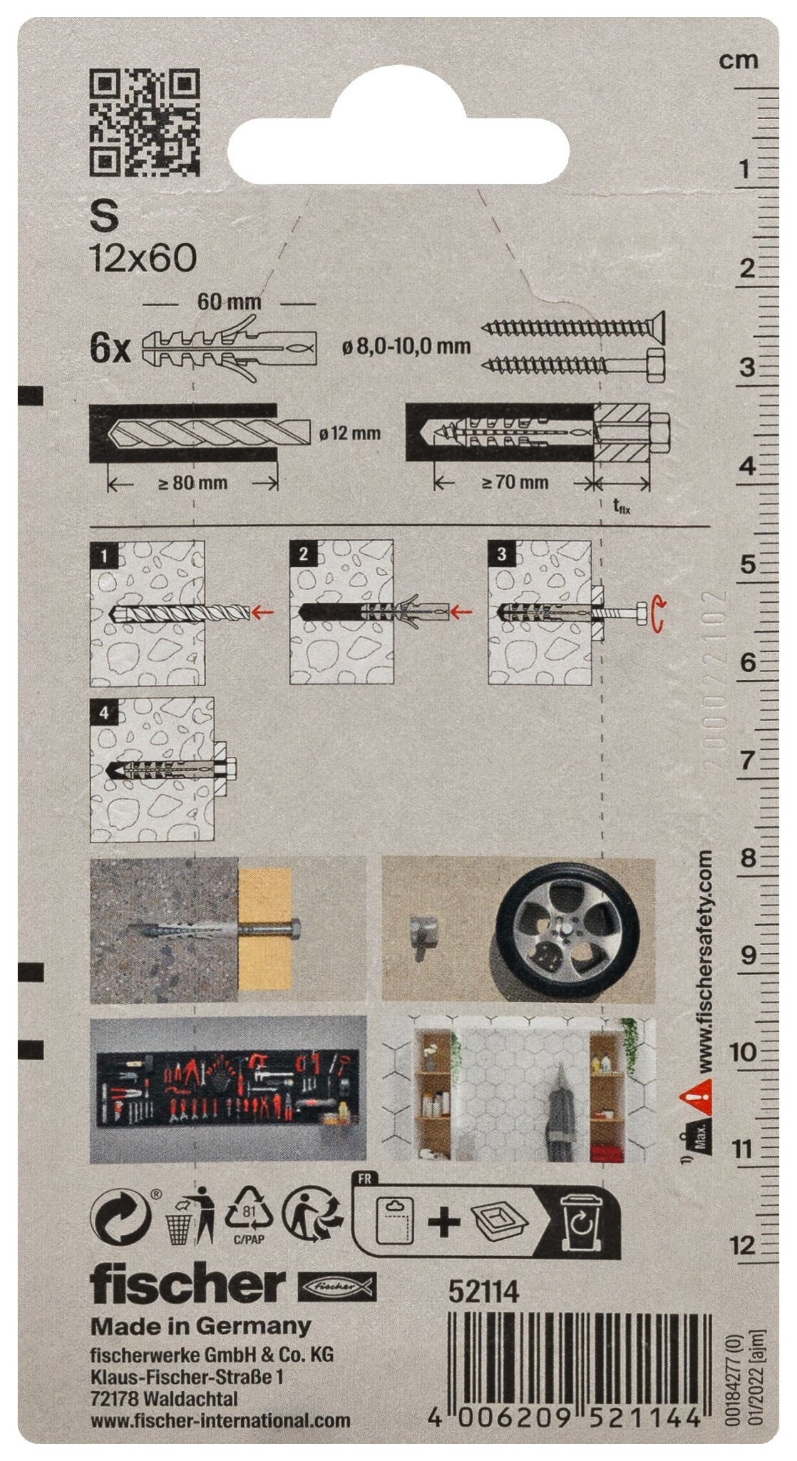 Fischer Anclaje De Expansión Anclaje S 12 K 52114