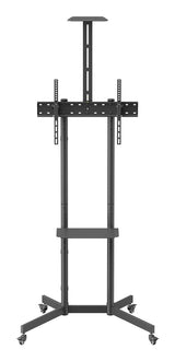 Aisens Soporte De Suelo Eco Con Rueda, Bandeja Para Dvd Y Soporte De Cámara Para Monitor/Tv 45kg De 37-70, Negro
