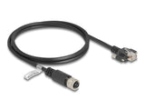 Delock M12 Cable D-Kodiert 4 Pin Hembra A Rj45 Macho Cat.5e Ftp 1 M Negro
