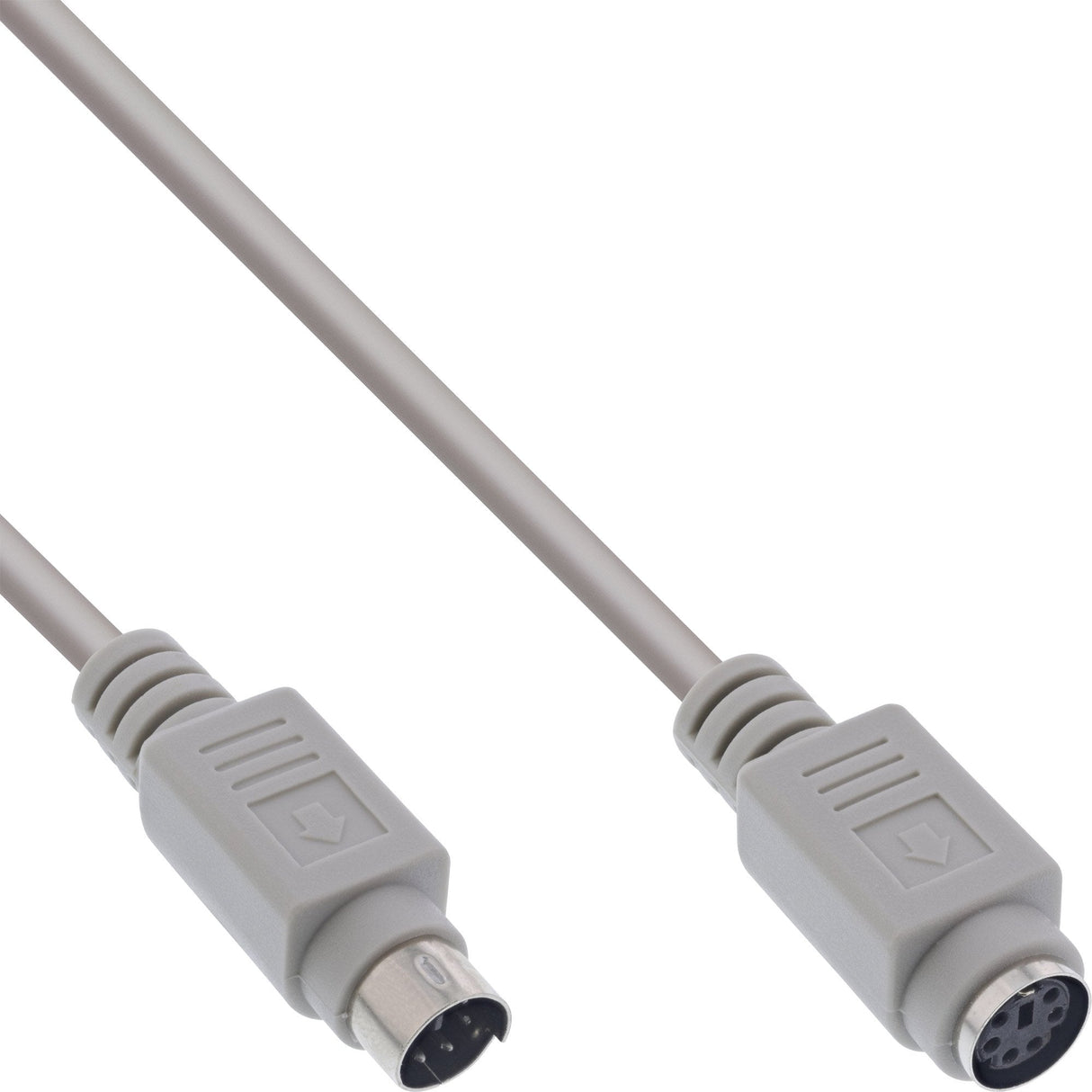 Extensión De Cable Inline Ps/2 Macho A Hembra Gris 5m
