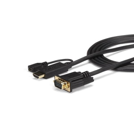 EAN 0065030859615 - StarTech.com HD2VGAMM3 adaptador de cable de vídeo 0,9 m VGA (D-Sub) HDMI + Micro USB Negro imagen 1
