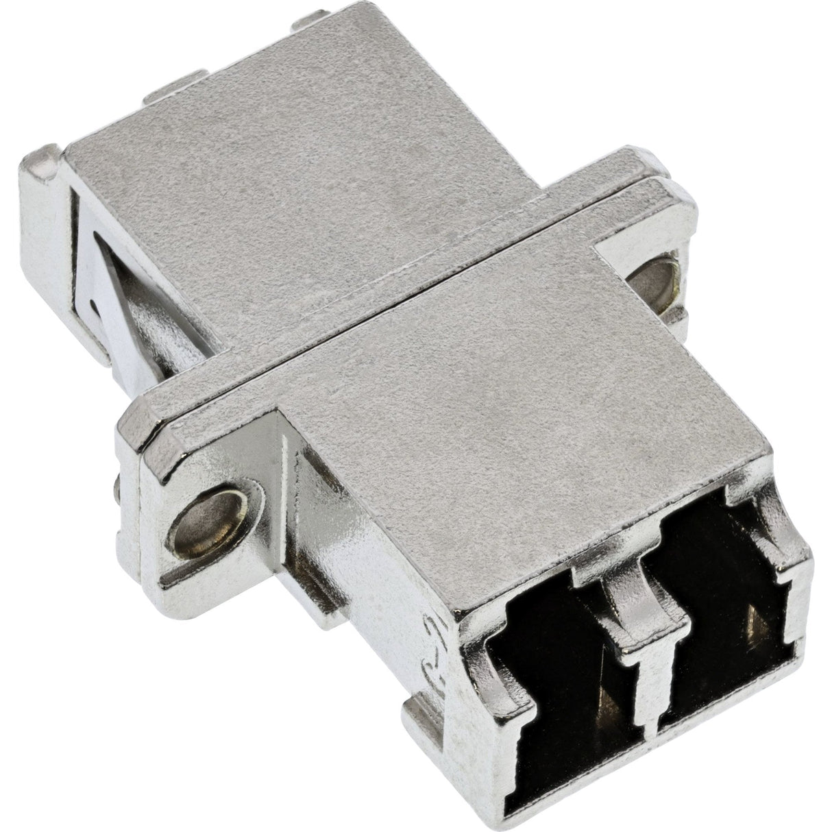 Adaptador De Fibra Óptica Inline Metal Duplex Lc/Lc Mm Funda De Cerámica Con Brida