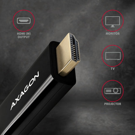 EAN 8595247906090 - Axagon RVDM-HI14C2 Mini-DisplayPort zu HDMI Adapterkabel 4K/30 Hz 180 cm lang - Kabel - Digital/Display/V imagen 3