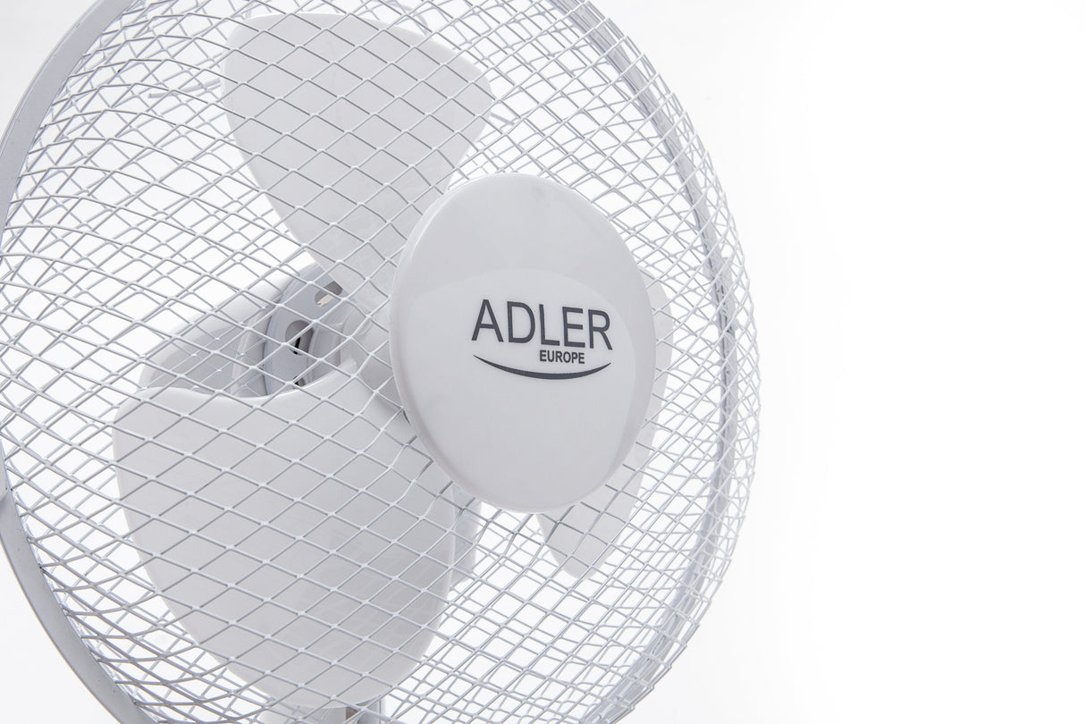 Adler Ad 7302 Desk Fan, Diameter 23cm, 2 Speed Settings, Up-Down Adjustment, Stable Base, Power 35w