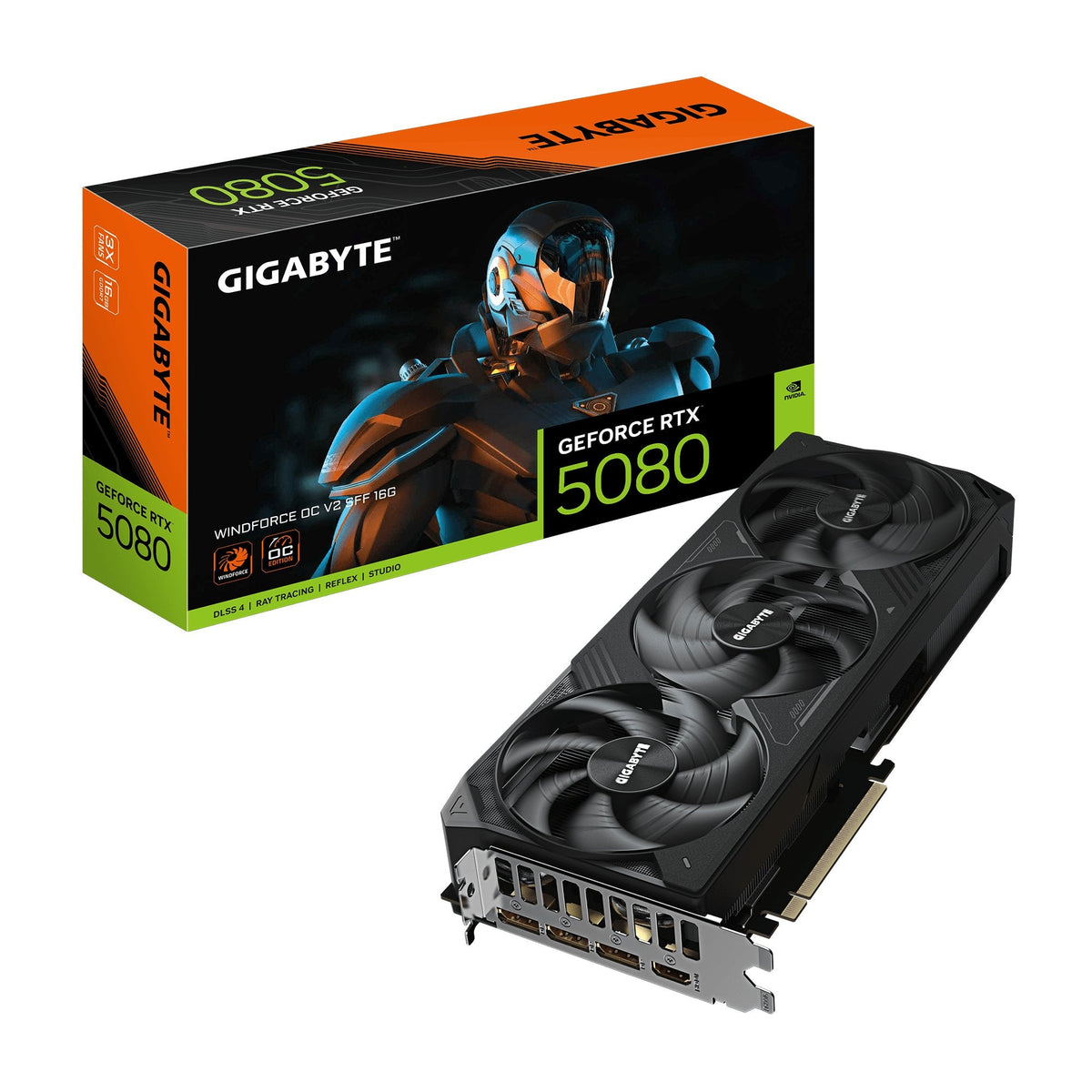 Tarjeta Grafica  Graphics Card Gigabyte Nvidia Geforce Rtx 5080 2670 Mhz 16 Gb Gddr7 256 Bit Pci Express X16 5.0 Active Gv-N5080wf3ocv2-16gd