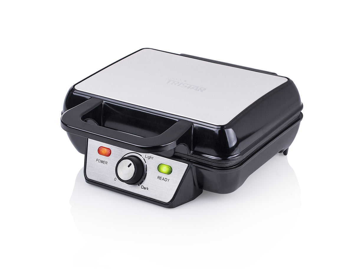 Gofrera Tristar Wf-2195, Gofres Belgas, Potencia 1000 W, Número De Gofres - 2, Acero Inoxidable Negro