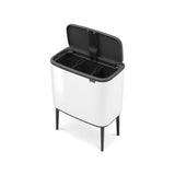 Brabantia 313523 Papelera 33 L Rectangular Acero Inoxidable Negro, Blanco