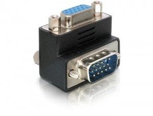 EAN 4043619651719 - DeLOCK Adapter VGA male/female right angled VGA 15pin Negro imagen 1