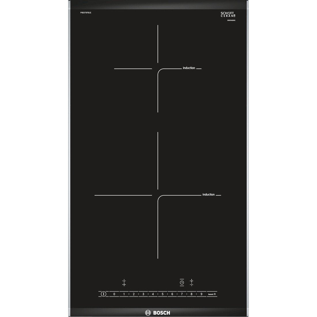 EAN 4242002848631 - Bosch PIB375FB1E hobs Negro, Acero inoxidable Integrado Con placa de inducción 2 zona(s) imagen 1