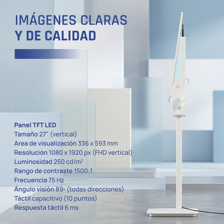 EAN 8435364319932 - iggual ORCHID KI-27 Diseño de quiosco 68,6 cm (27") LED Wifi 250 cd / m² Full HD Blanco Pantalla táctil P imagen 10