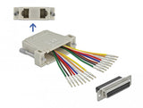 D-Sub 25 Pin Crimp Buchse Zu 2 X Rj45 Buchse Mit Montagesatz Beige