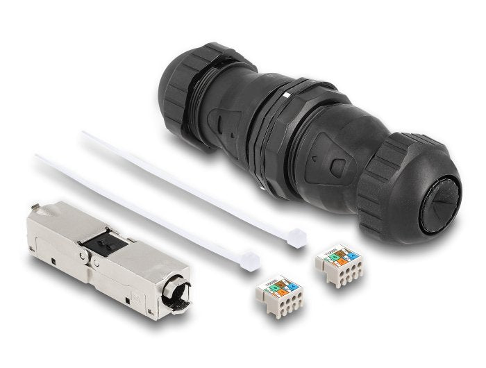 Delock 67045 Cable Conector Lsa A Lsa Cat.6a Ip68 Resistente Al Polvo Y Al Agua Negro