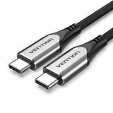 Vention Usb-C 3.1 M-M 3a Cable Cabl 60w Cotton Braided 1m Alu Gray
