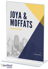 Archivo 2000 Expositor Sobremesa En Forma De T Din A5 Vertical 75x150x215 Mm Cristal Transparente