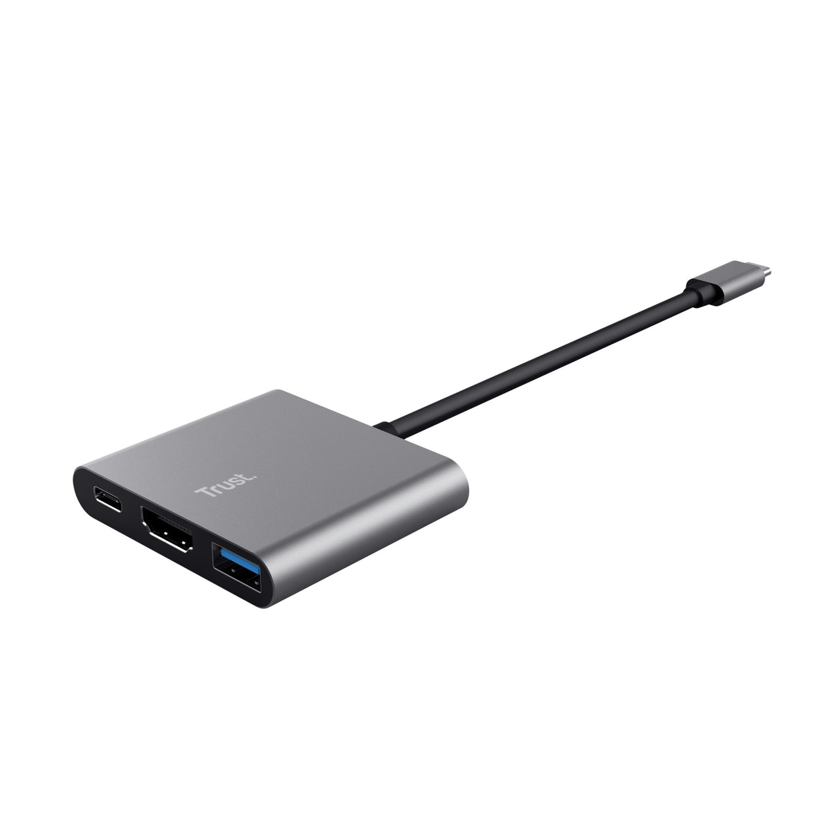 Conversor Trust Dalyx 3 In 1 Usb Tipo-C Macho Hdmi Hembra Usb Usb Tipo-C Pd 10cm Gris