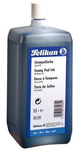 Pelikan Tinta De Sellar Sin Aceite - Botella 1l - Secado Rapido - Resistente Al Agua - Color Azul Intenso