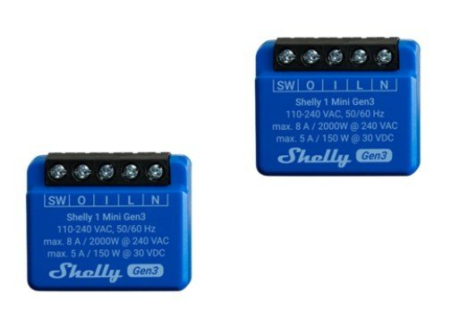 Shelly 1 Mini Gen3 2-Pack Wlan Smart Relay