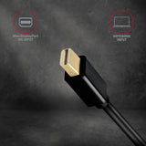 Axagon Rvdm-Hi14n Mini-Displayport Zu Hdmi Adaptador, 4k/30 Hz, 15 Cm Lang - Negro
