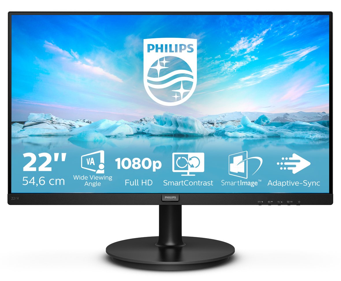 Monitor Philips V-Line 221v8a 21.5' Full Hd Multimedia Negro