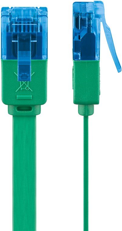 Cat 6a Flat-Patch Cable U/Utp, Green, 0.5 M - Copper