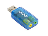 Ugo Tarjeta De Sonido Externa Ukd-1085 Usb  5.1 Entradas De Microfono Y Auriculares