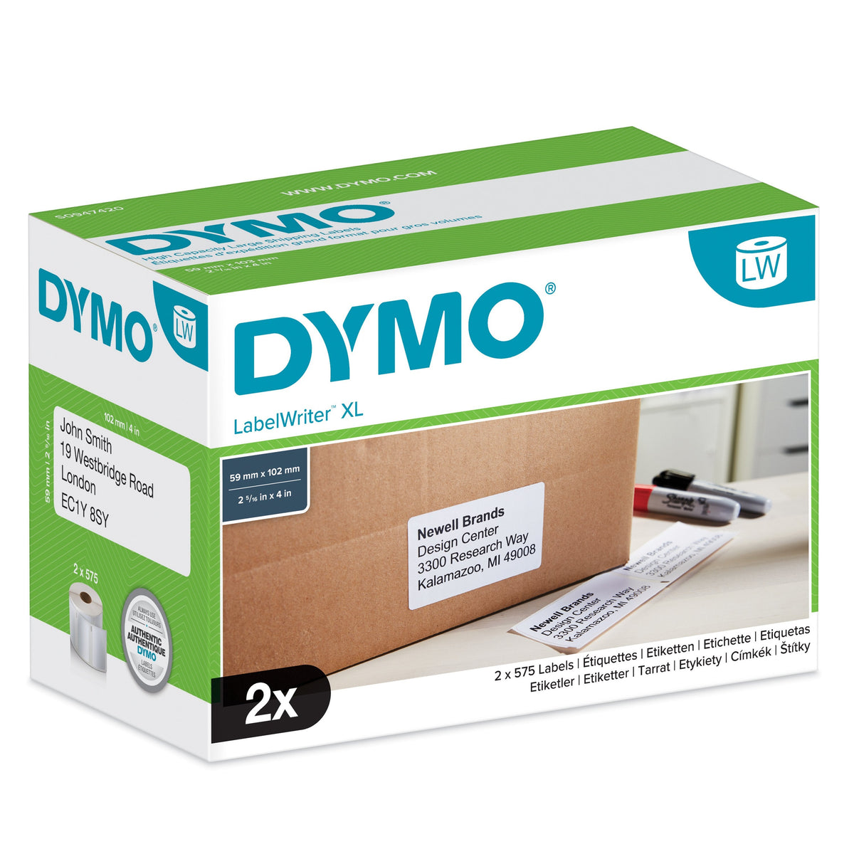 Dymo Lw-Versand- Namensschild-Etiket. 4xl 5xl 102x59mm 575m