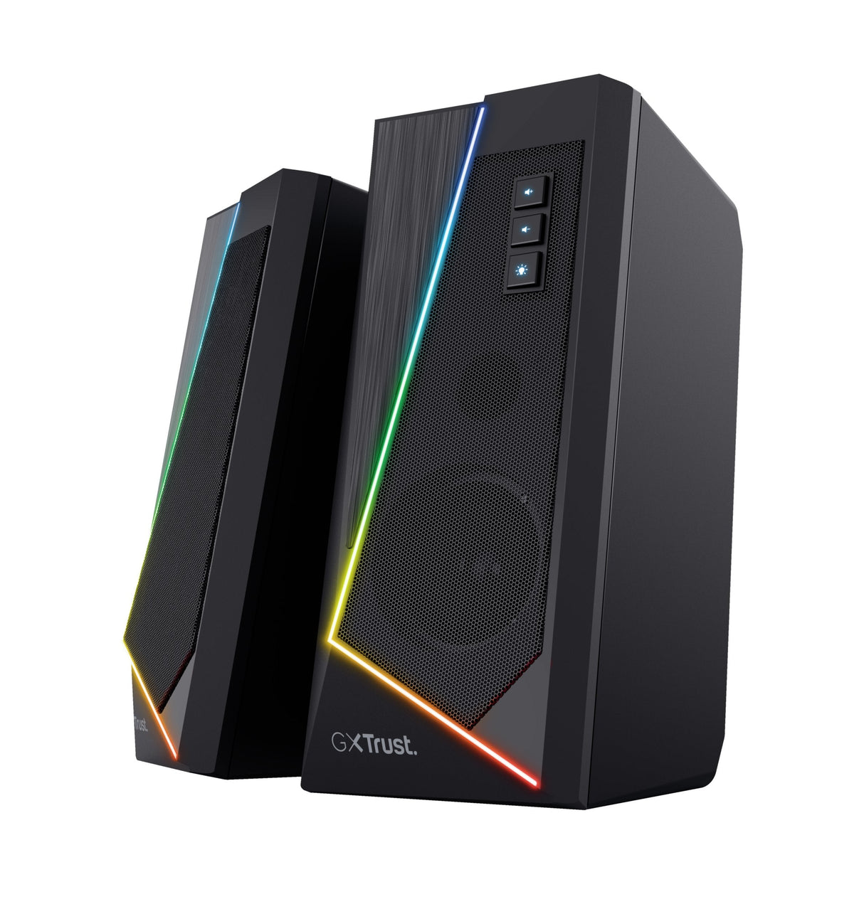 Altavoces Trust 2.0 Zoxa Rgb 6w Rms 12w Max 6 Modos Iluminacion  Autoalimentado Usb Led  Color Negro 24070
