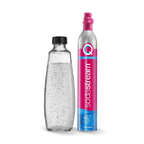 Cilindro De Reserva De Co2 Sodastream Quick Connect + 1 Jarra De Vidrio, Para Máquina De Refrescos De Agua Rosa, Con Cierre Quick-Connect 1053400490