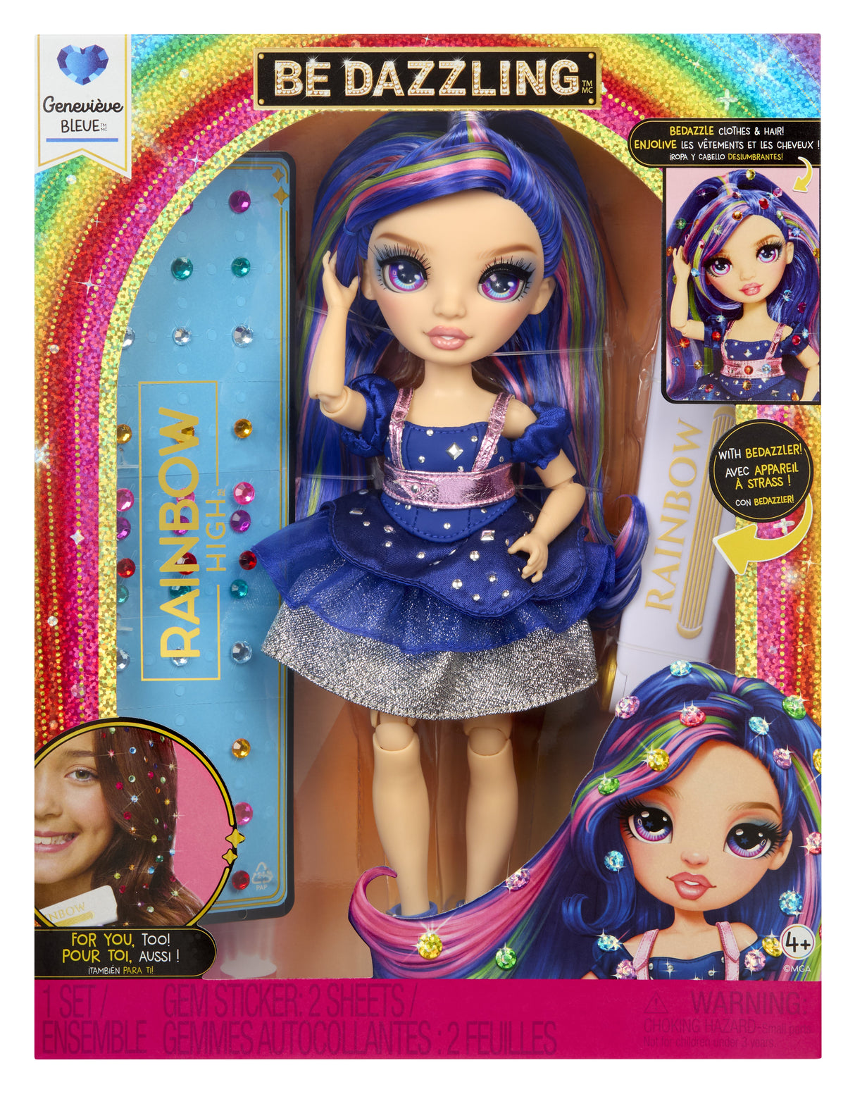 EAN 0035051597810 - Rainbow High Be Dazzling Fashion Dolls- Genevieve Bleue (Blue) imagen 2